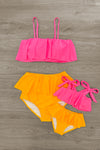 Mom & Me - Sunkissed Sorbet Ruffle Bikini | Sparkle in Pink