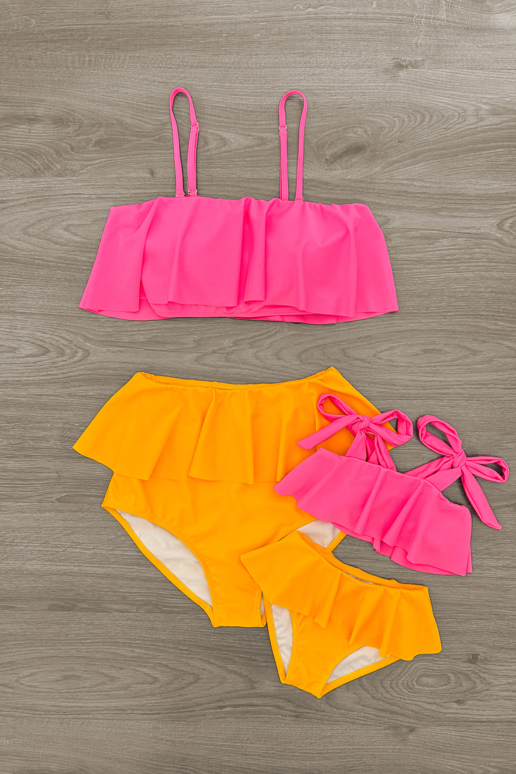 Mom & Me - Sunkissed Sorbet Ruffle Bikini | Sparkle in Pink