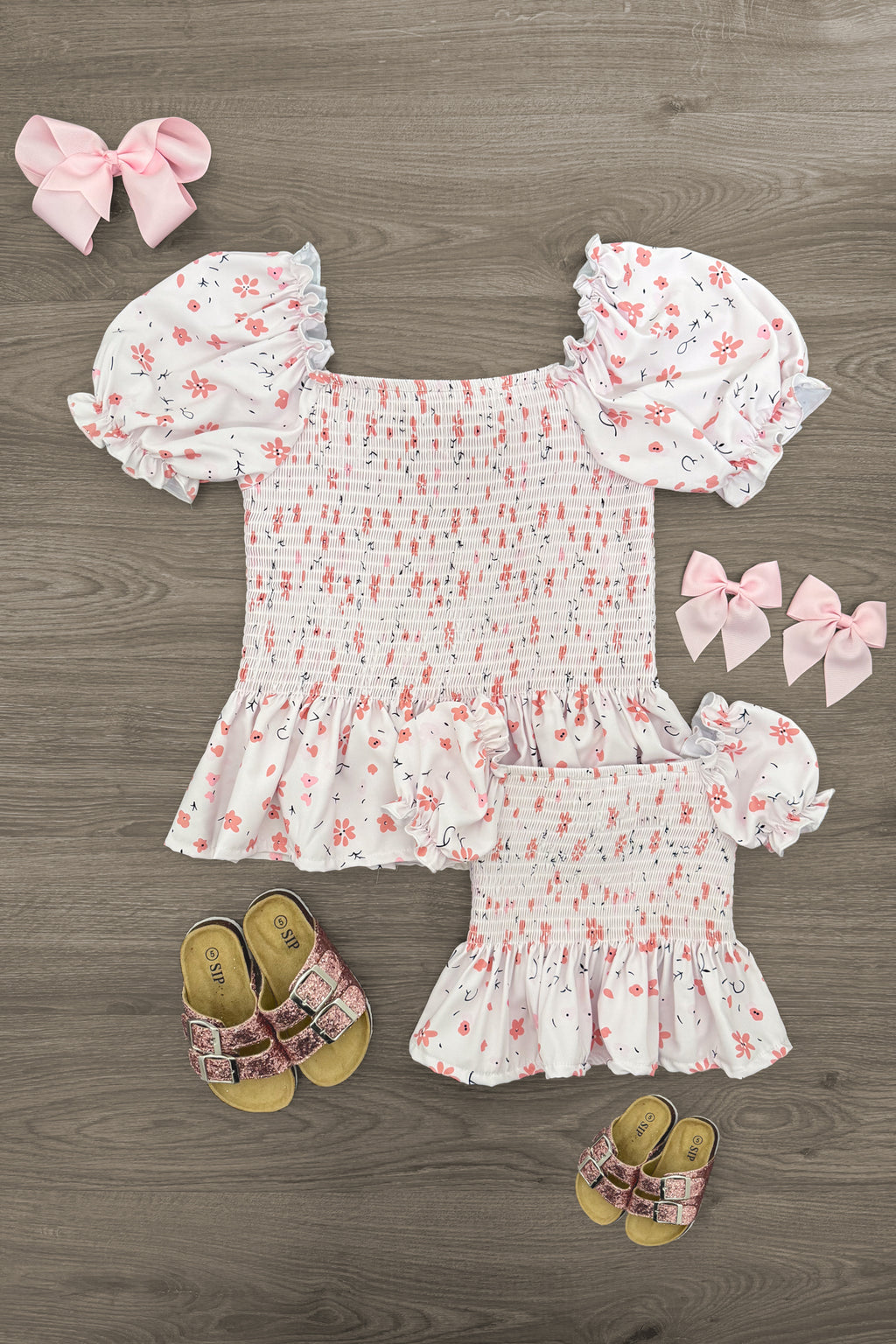 Mom & Me - Pink Floral Peplum Top | Sparkle in Pink