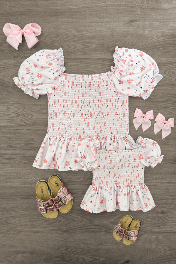 Mom & Me - Pink Floral Peplum Top | Sparkle in Pink