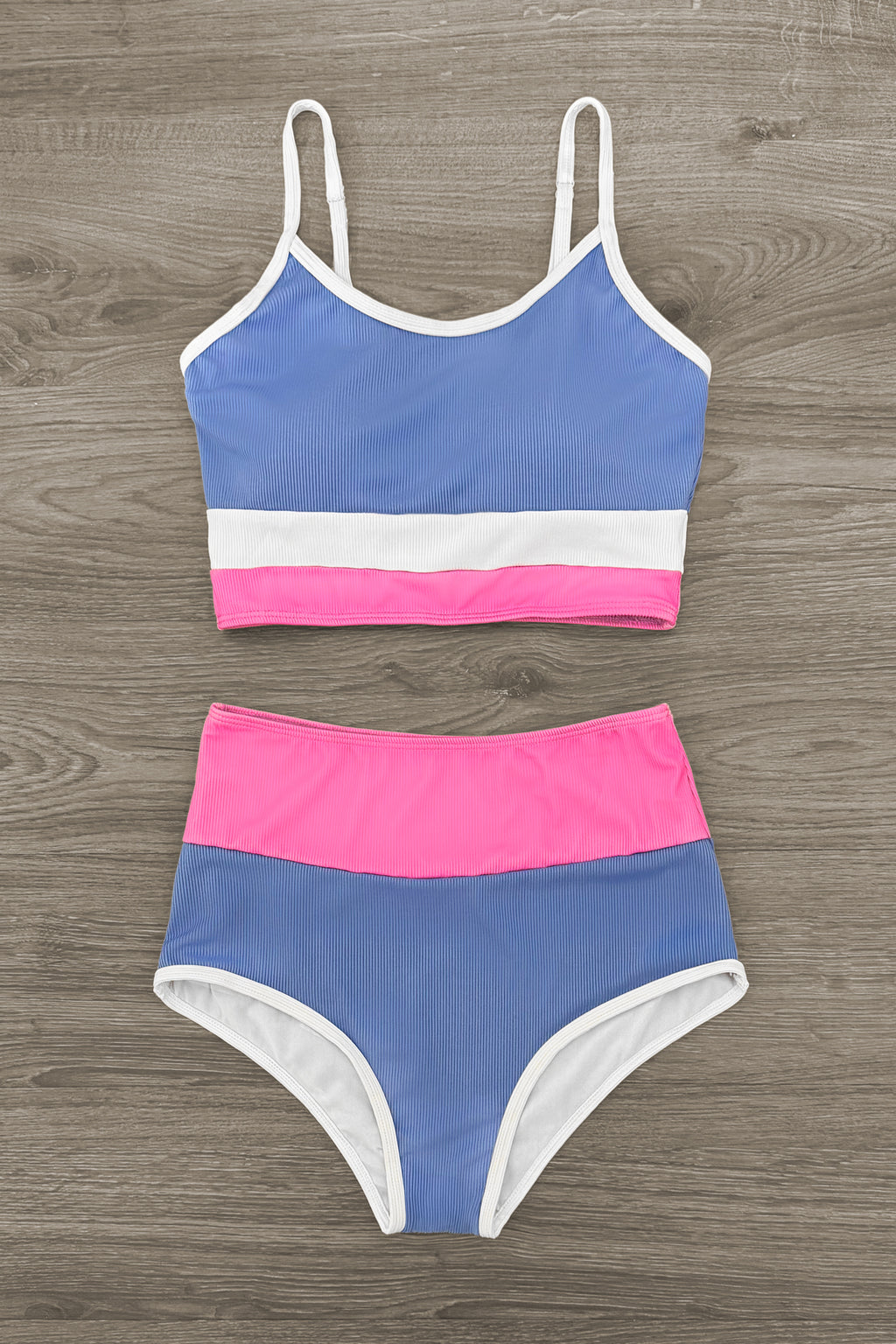 Mom & Me - Blue Pink & White Striped Bikini | Sparkle in Pink