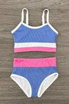 Mom & Me - Blue Pink & White Striped Bikini | Sparkle in Pink
