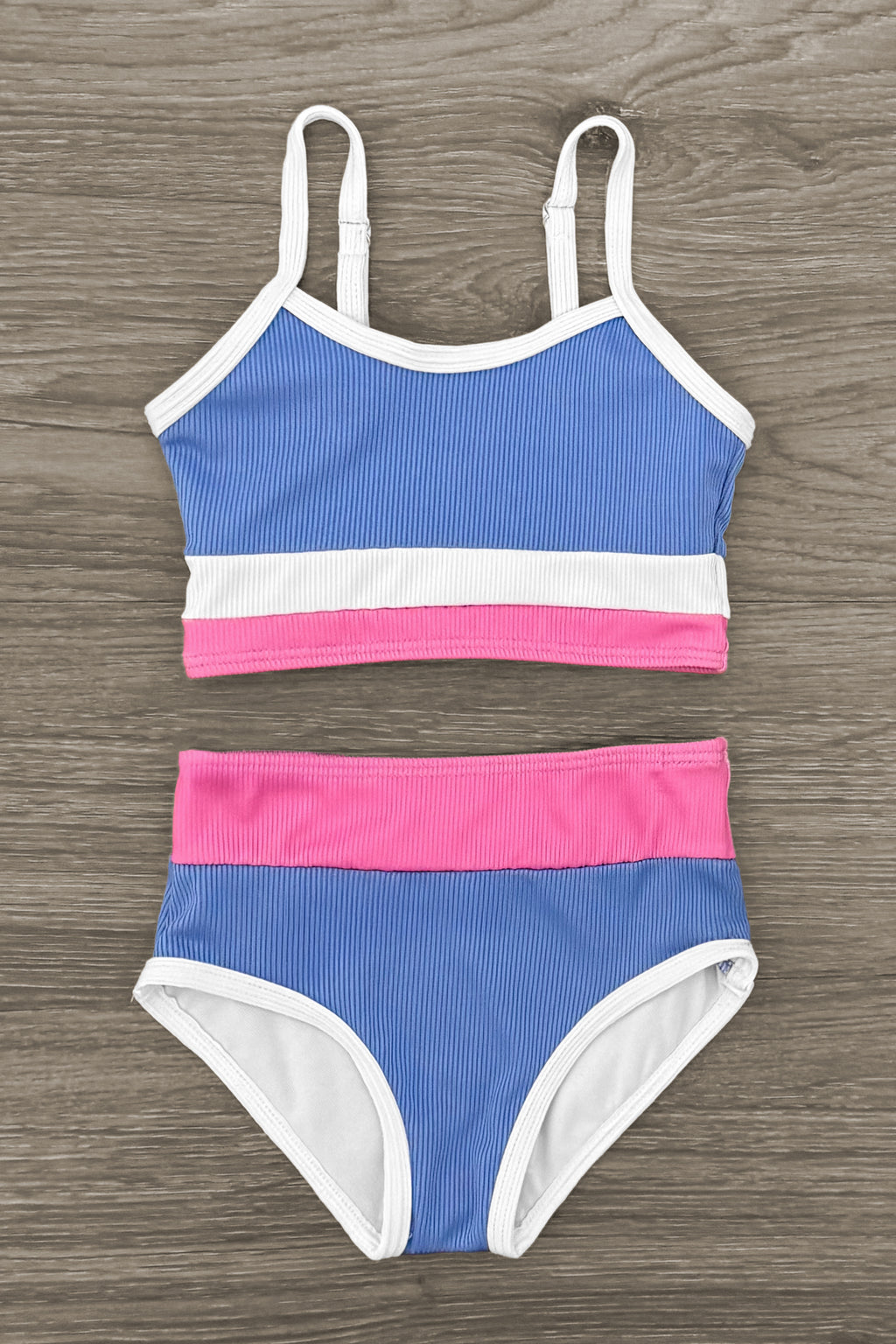 Mom & Me - Blue Pink & White Striped Bikini | Sparkle in Pink