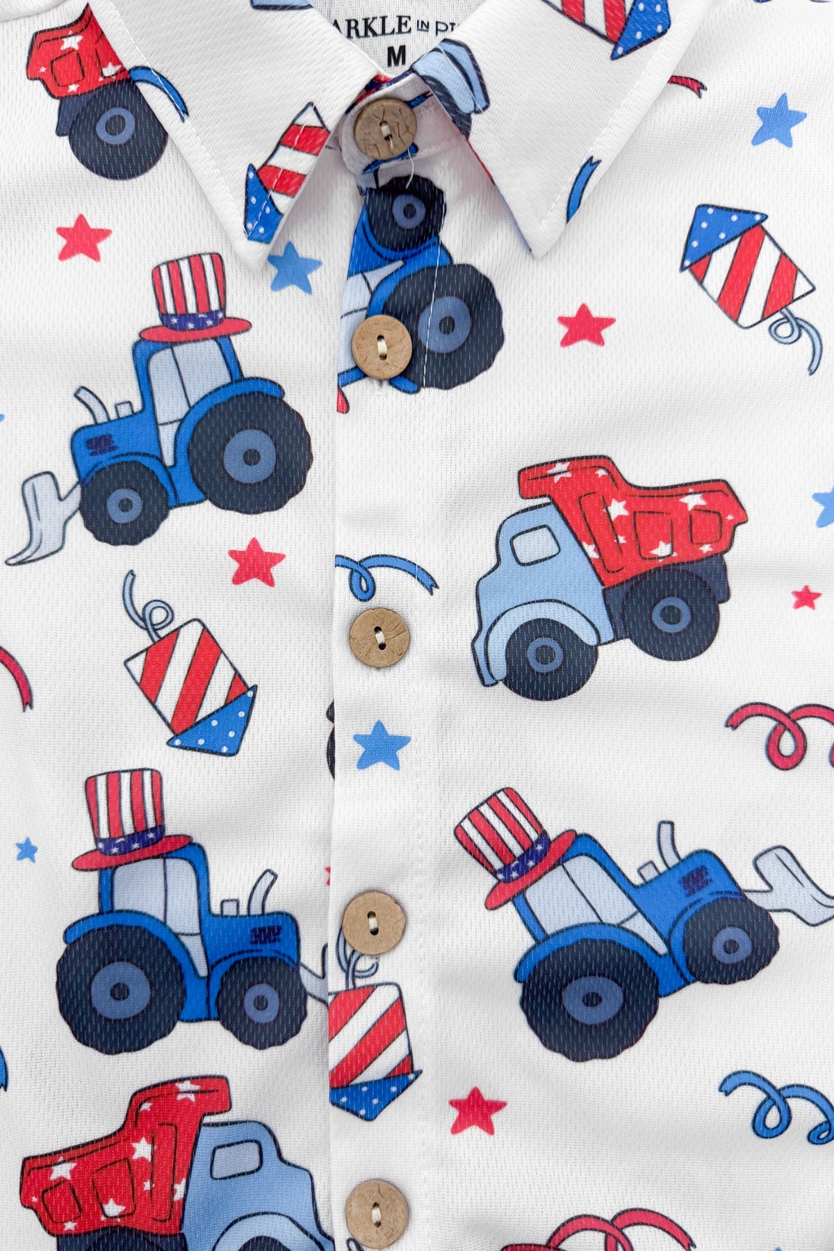 Firecrackers & Tractors Button Down Top