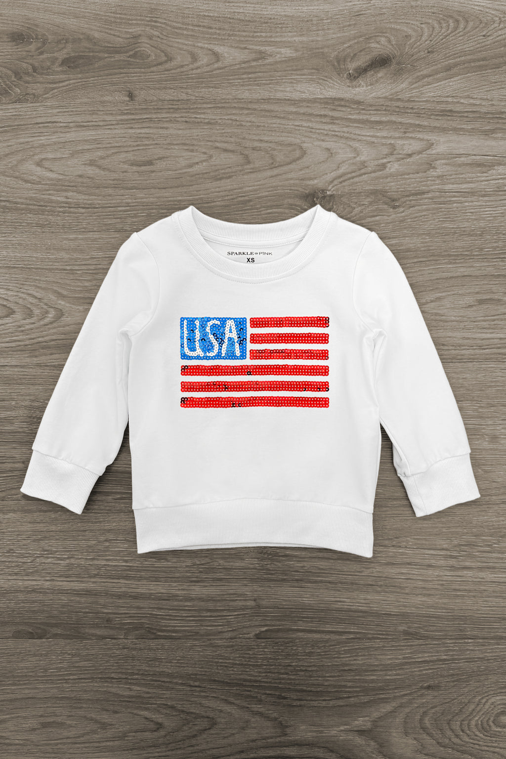 Mom & Me - "USA" Sequin Flag Pullover | Sparkle in Pink