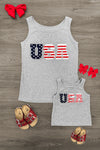 Mom & Me - "USA" Chenille Patch Tank Top | Sparkle in Pink