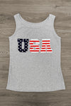 Mom & Me - "USA" Chenille Patch Tank Top | Sparkle in Pink