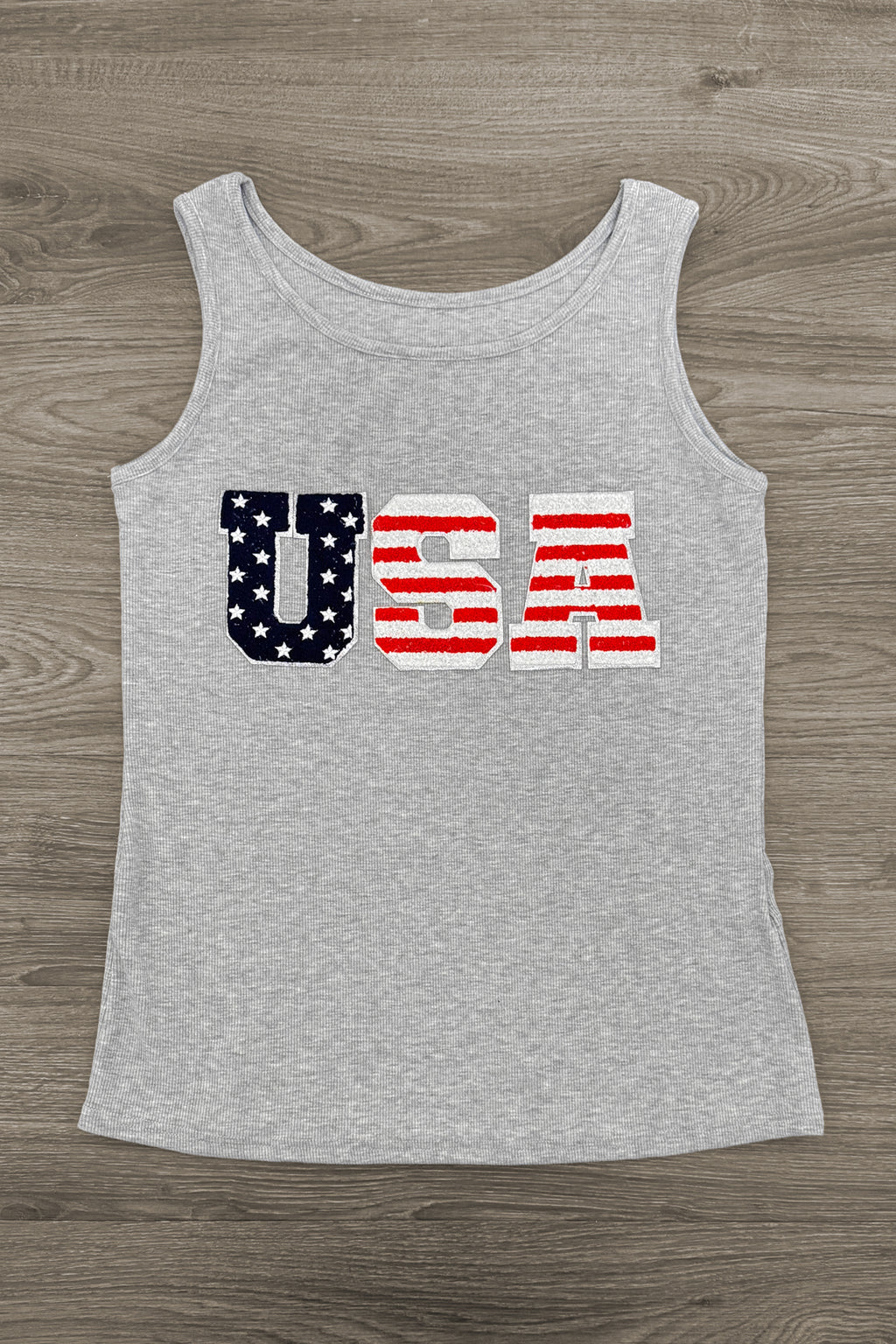 Mom & Me - "USA" Chenille Patch Tank Top | Sparkle in Pink