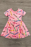 Mom & Me - Pink Glitter Crayon Dress | Sparkle in Pink