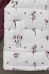 Mom & Me - White Mauve Floral Vest Set - CHILD-6-12 Months - White quilted vest with mauve and purple floral print, sleeveless design.