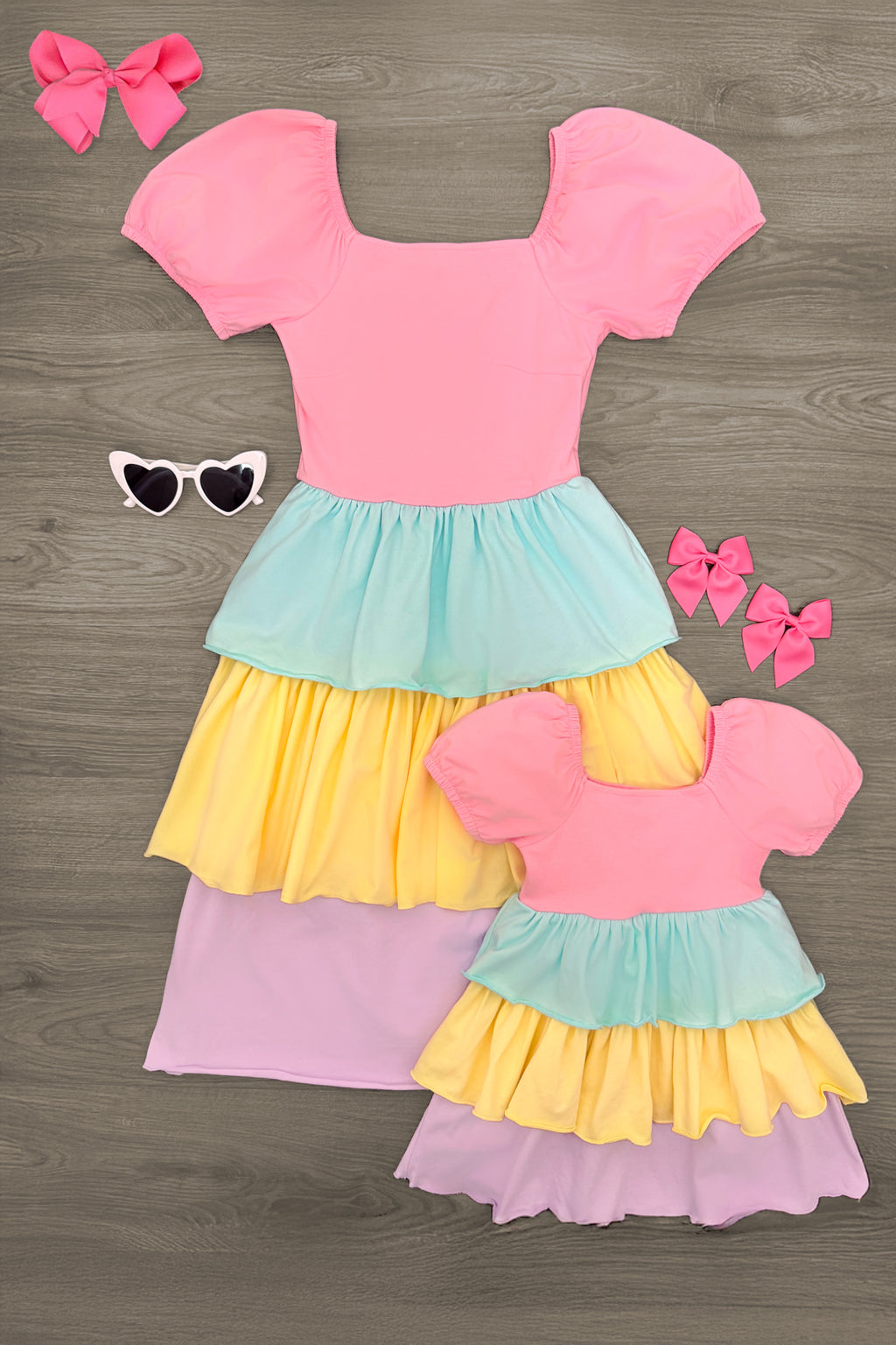 Mom & Me - Pastel Ruffle Dress | Sparkle in Pink
