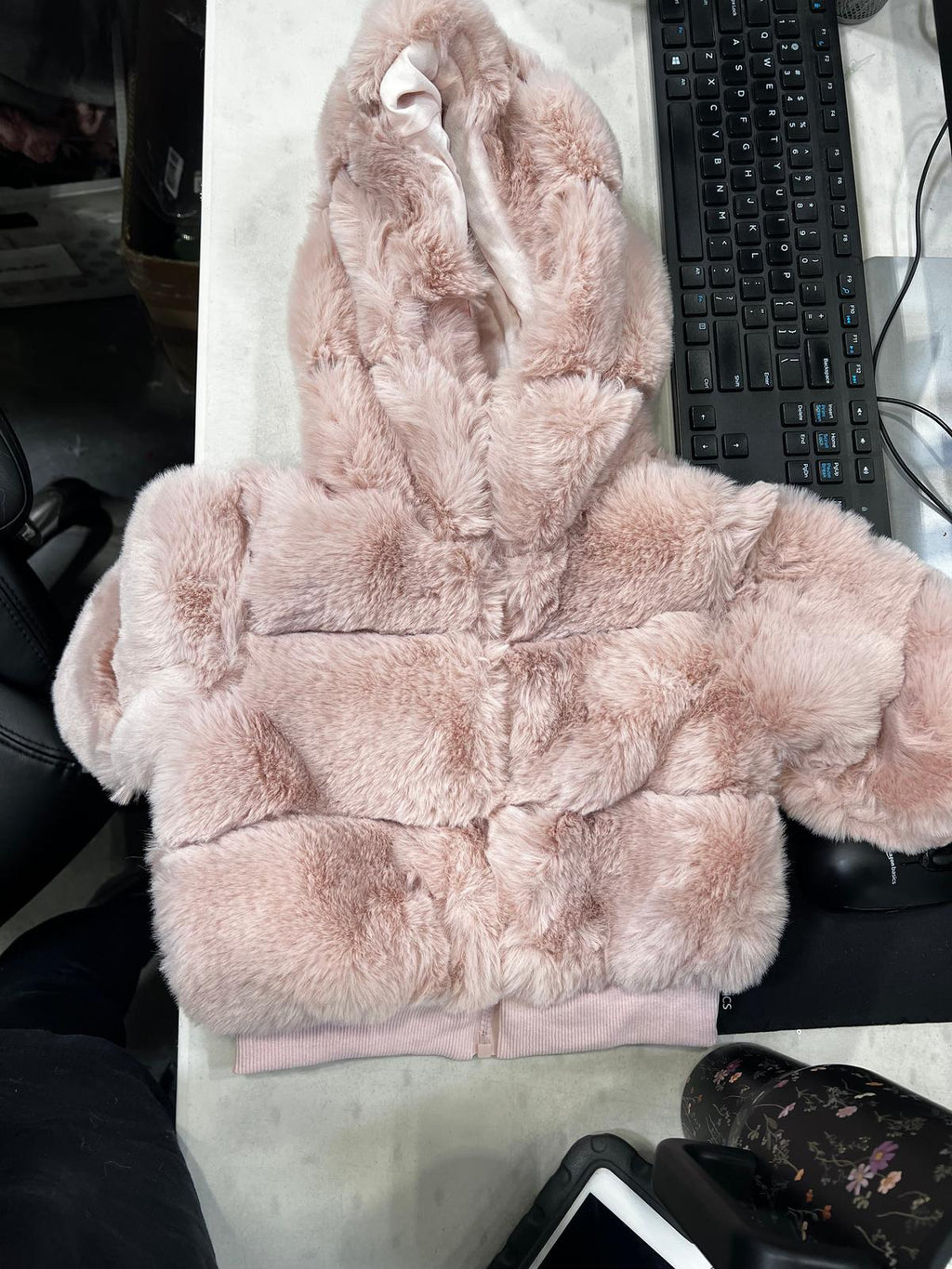 Pink Faux Fur Coat