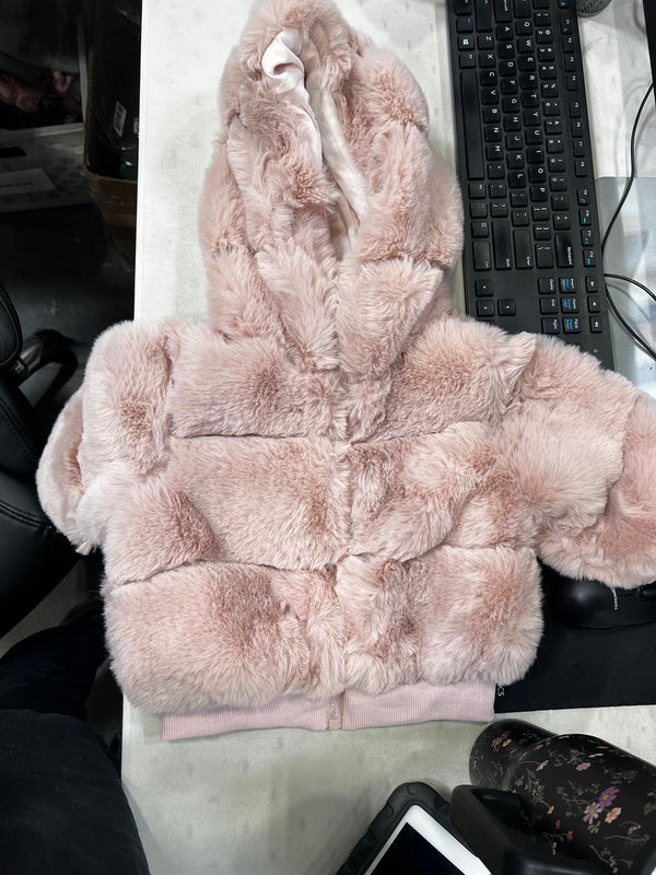 Pink Faux Fur Coat