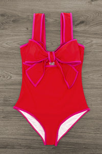 Mom & Me - Red Bow One Piece Swimsuit