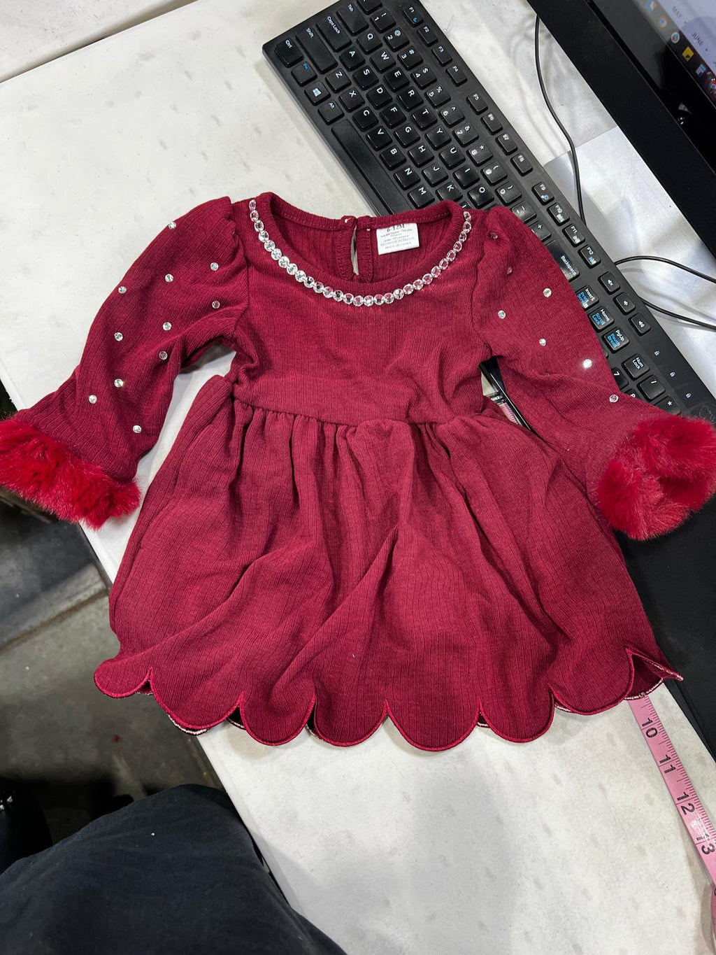 Fuzzy Rhinestone Dress