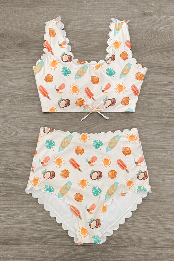 Mom & Kid - Tropical Paradise Swimsuits | Sparkle in Pink