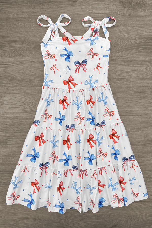Mom & Me - Red White & Blue Bow Dress | Sparkle in Pink