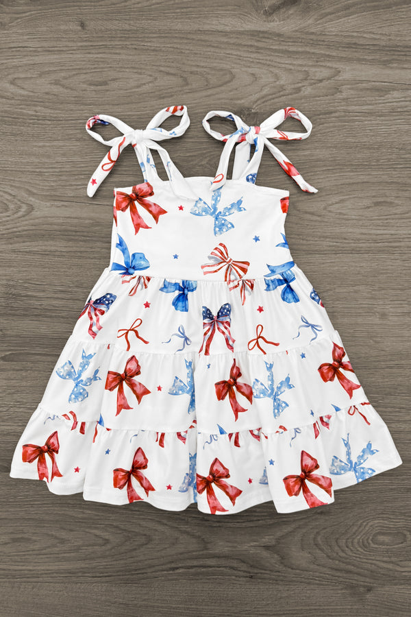 red white and blue party dress Red White and Blue Dress for Women Independence Day Print Dress A Line Short Sleeve Dressy Cocktail Party Dress