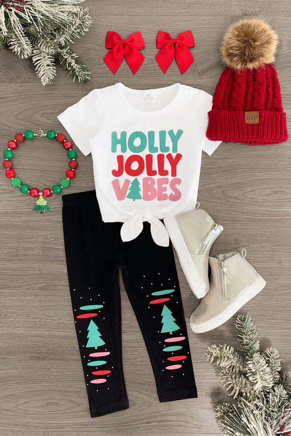 "Holly Jolly Vibes" Legging Set - Sparkle in Pink