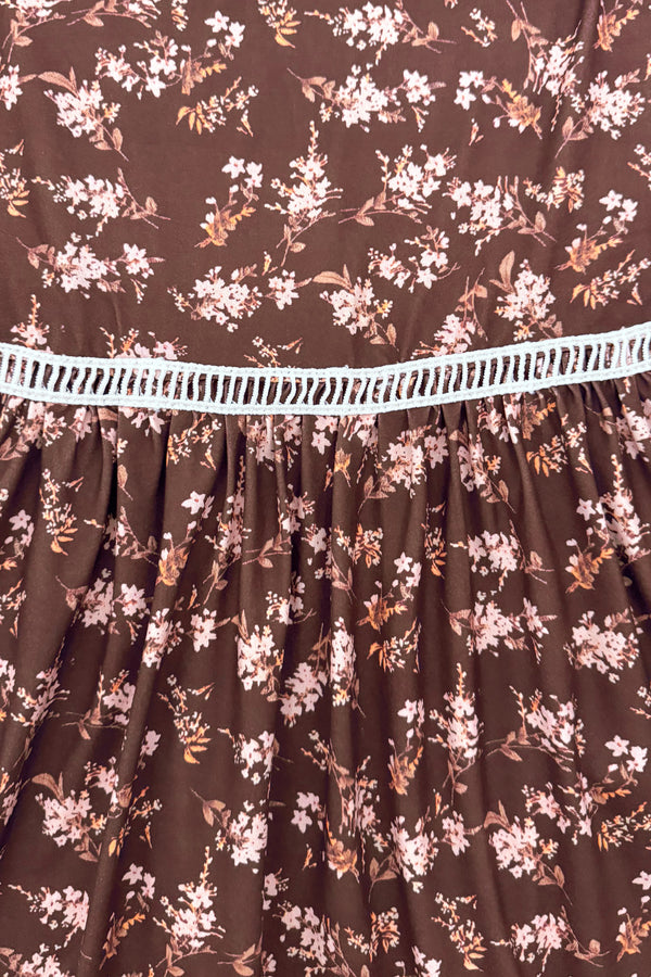 Mom & Me - Brown Floral Dress