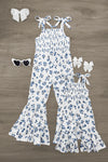 Mom & Me - White & Blue Floral Jumpsuit | Sparkle in Pink
