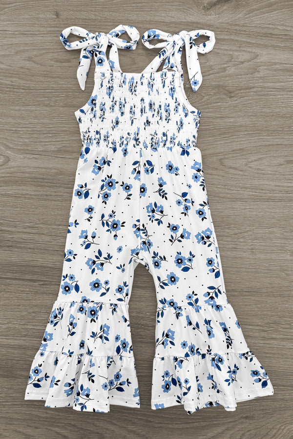 Mom & Me - White & Blue Floral Jumpsuit | Sparkle in Pink