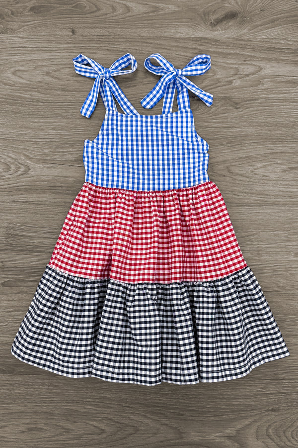 Mom & Me - Red White & Blue Gingham Dress | Sparkle in Pink