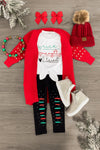 "Nice, Naughty, I Tried" White Legging Set - Sparkle in Pink