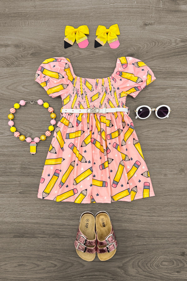 Pink Pencil & Star Dress | Sparkle in Pink