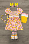 Pink Pencil & Star Dress | Sparkle in Pink