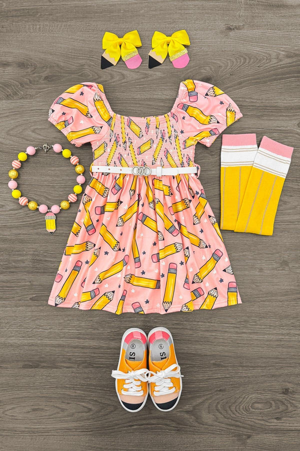 Pink Pencil & Star Dress | Sparkle in Pink