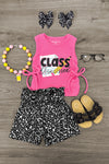 "Class Dismissed" Short Set | Sparkle in Pink