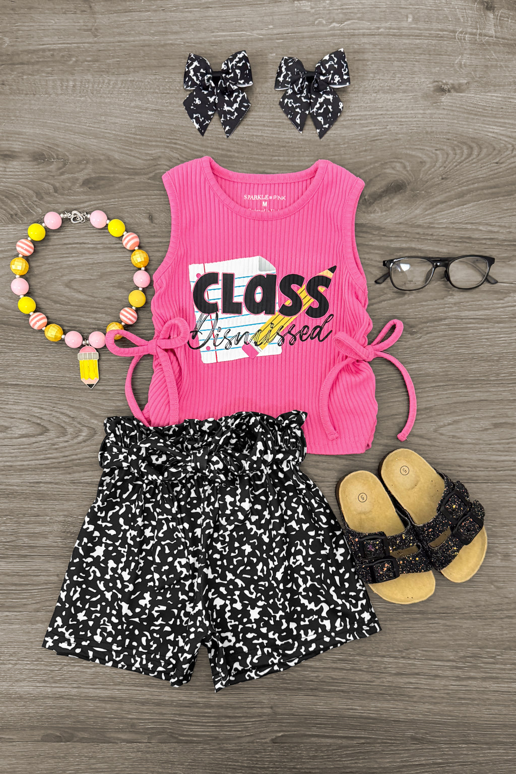 "Class Dismissed" Short Set | Sparkle in Pink