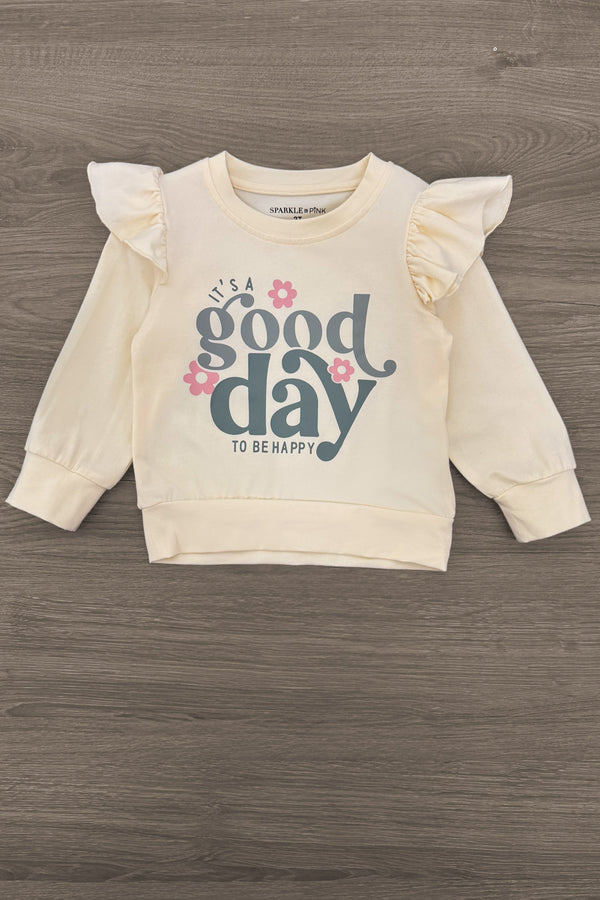 "It's A Good Day To Be Happy" Flare Pant Set
