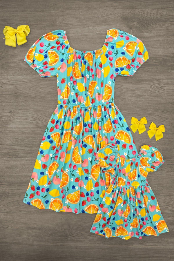 Summer Fruit Dress | Matching Mom & Me Clothing Sparkle In Pink Summer Fruit Dress | Matching Mom & Me Clothing Sparkle In Pink
