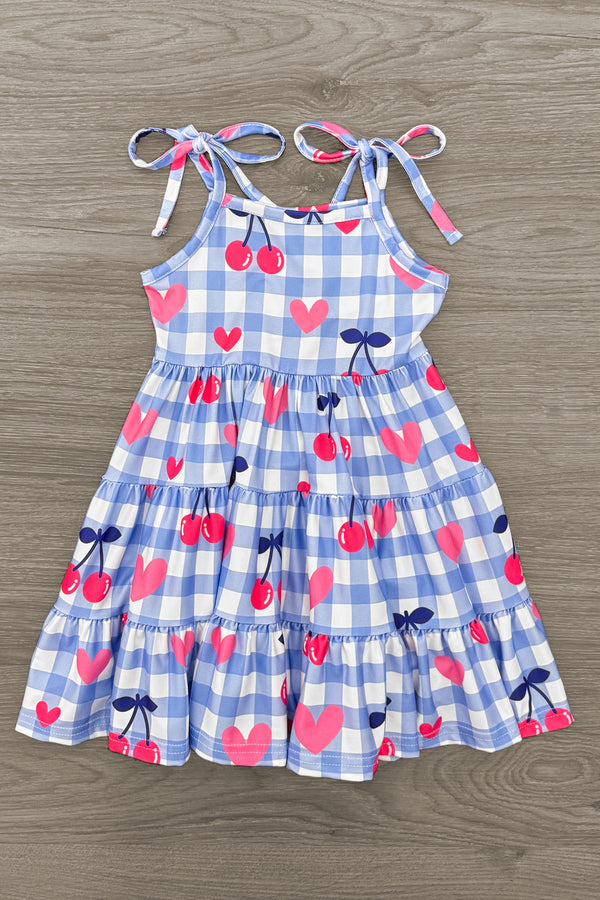 Mom & Me - Gingham Cherry Heart Dress | Sparkle in Pink