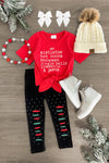 "Mistletoe, Hot Cocoa..." Legging Set - Sparkle in Pink