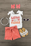 "Little But Fierce" Suede Short Set | Sparkle in Pink