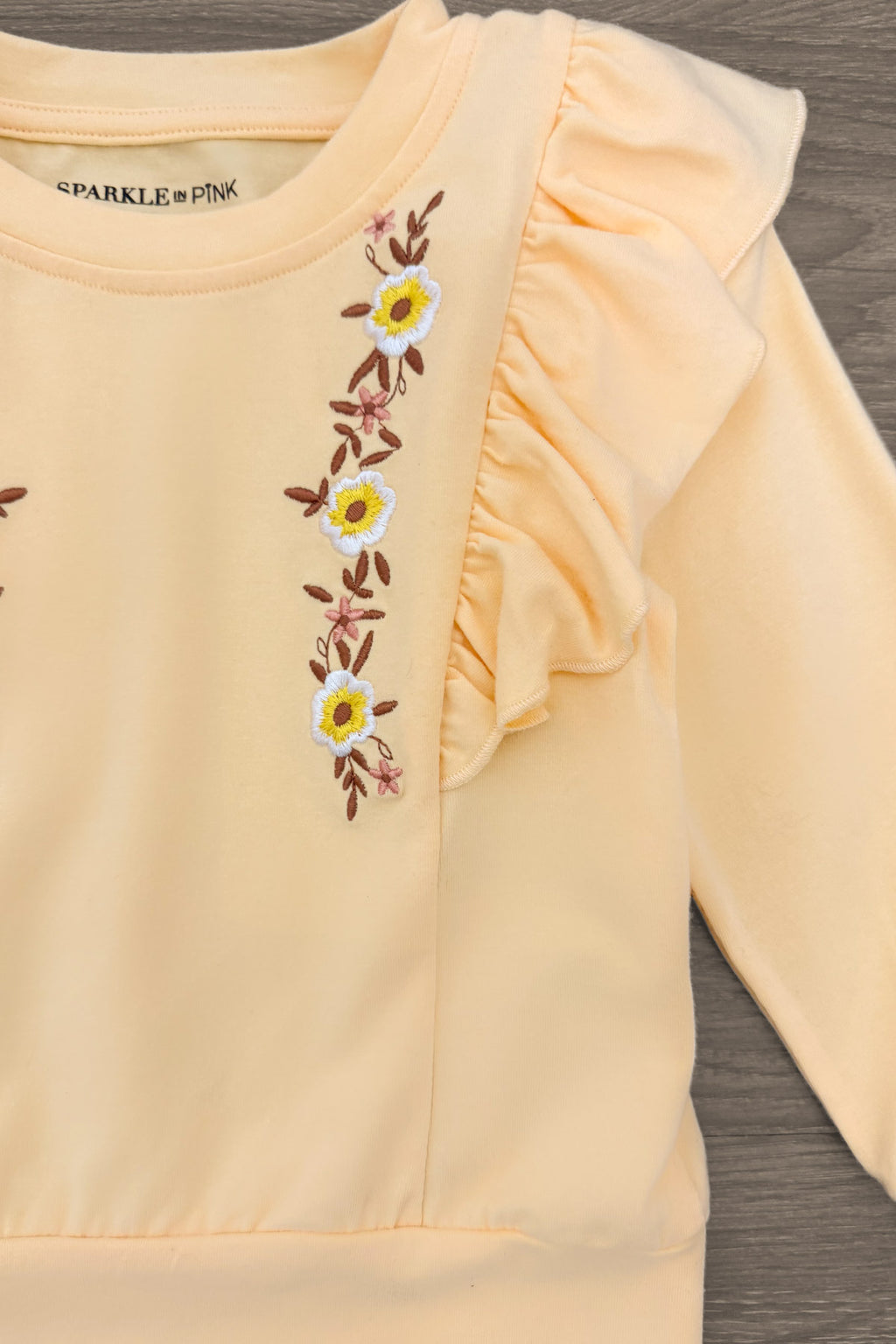 Floral Embroidered Denim Pant Set