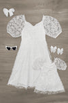 Mom & Me - White Glitter Daisy Tulle Dress | Sparkle in Pink