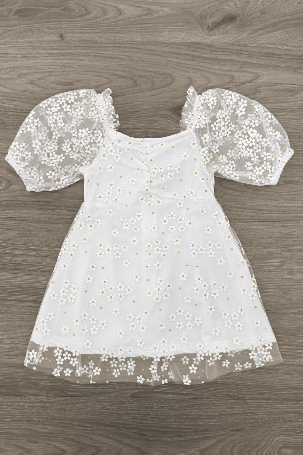 Mom & Me - White Glitter Daisy Tulle Dress | Sparkle in Pink