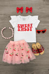 "Sweet & Sassy" Tulle Cherry Skirt Set | Sparkle in Pink