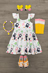 White School Supplies Tank Dress | Sparkle in Pink