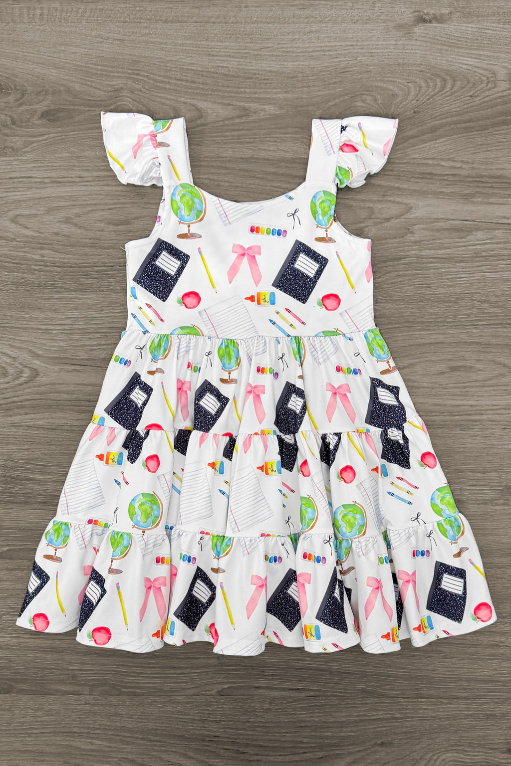 White School Supplies Tank Dress | Sparkle in Pink