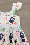 White School Supplies Tank Dress | Sparkle in Pink