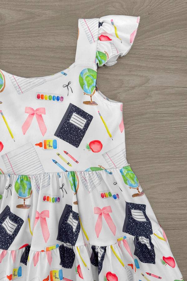White School Supplies Tank Dress | Sparkle in Pink
