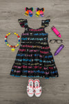 Affirmations Black Notebook Dress | Sparkle in Pink