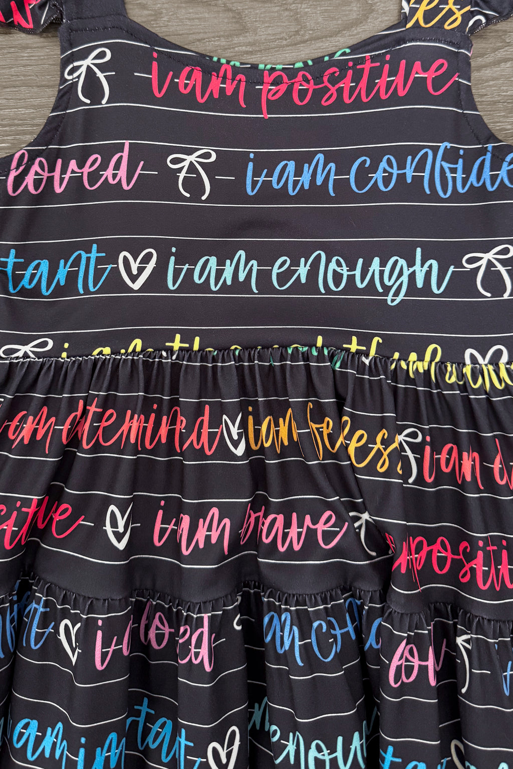 "I Am..." Black Notebook Dress | Sparkle in Pink