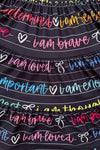"I Am..." Black Notebook Dress | Sparkle in Pink