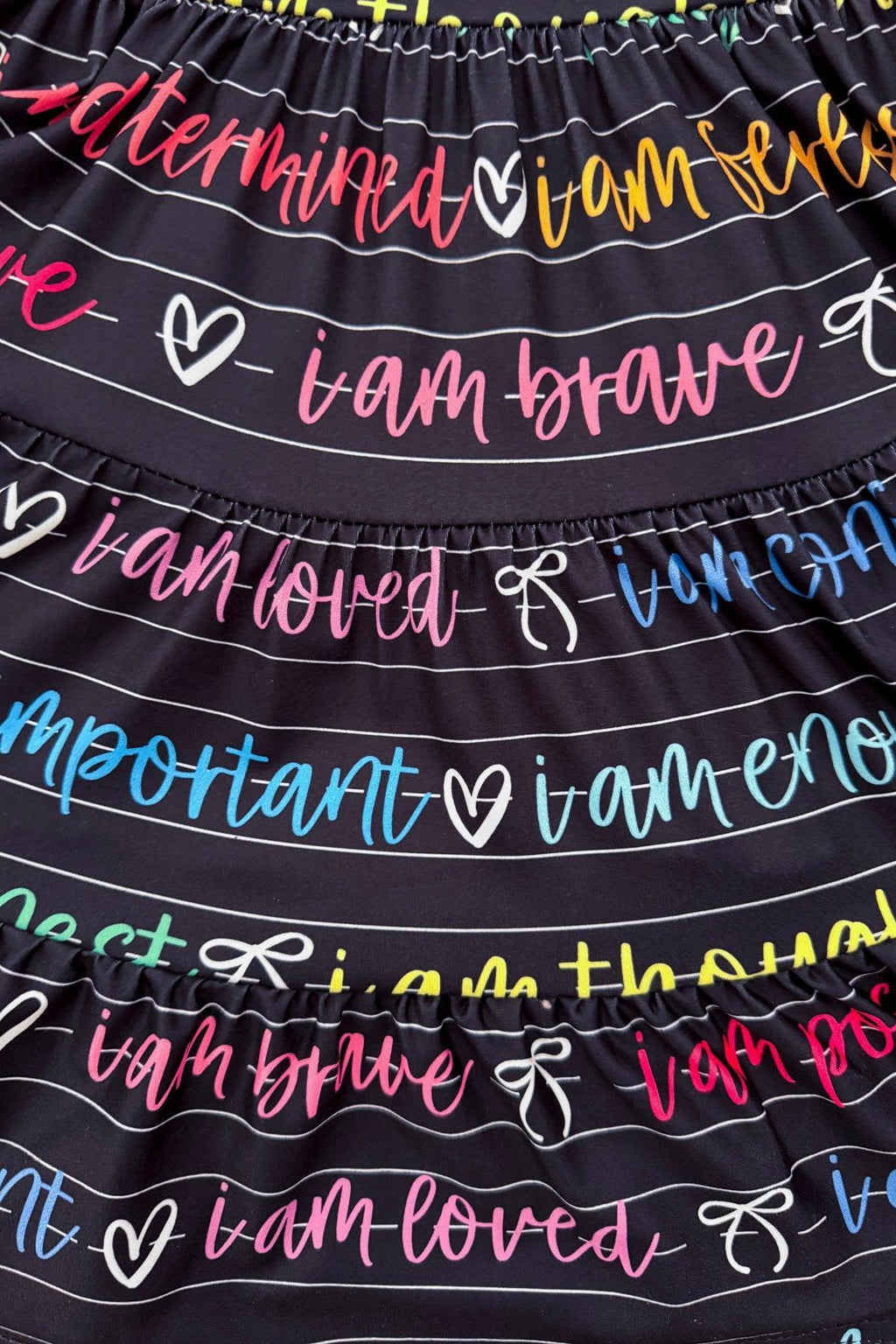 "I Am..." Black Notebook Dress | Sparkle in Pink